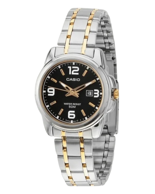 Casio LTP-1314SG-1AVDF ladies watch with black dial and gold-tone accents