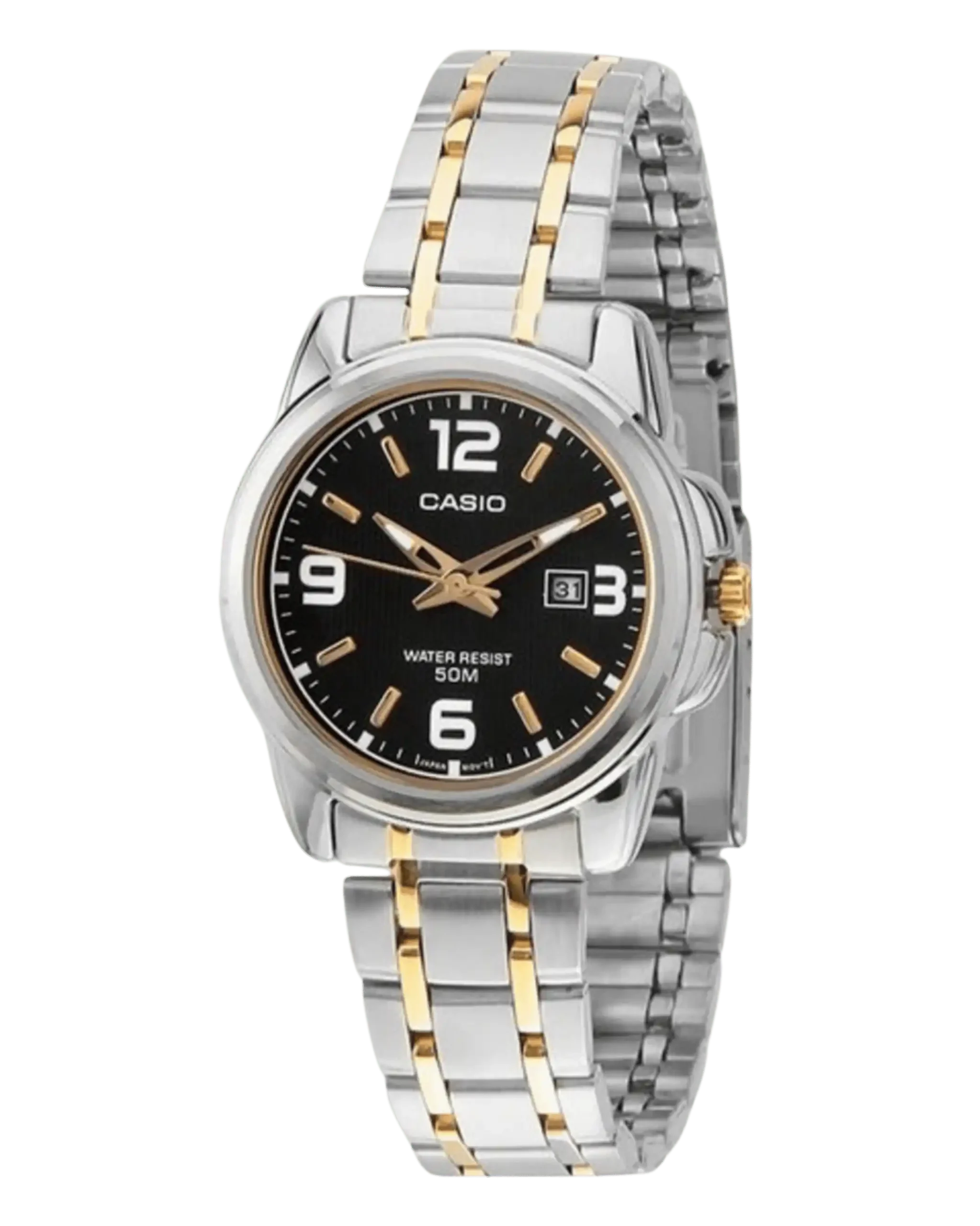 Casio LTP-1314SG-1AVDF ladies watch with black dial and gold-tone accents