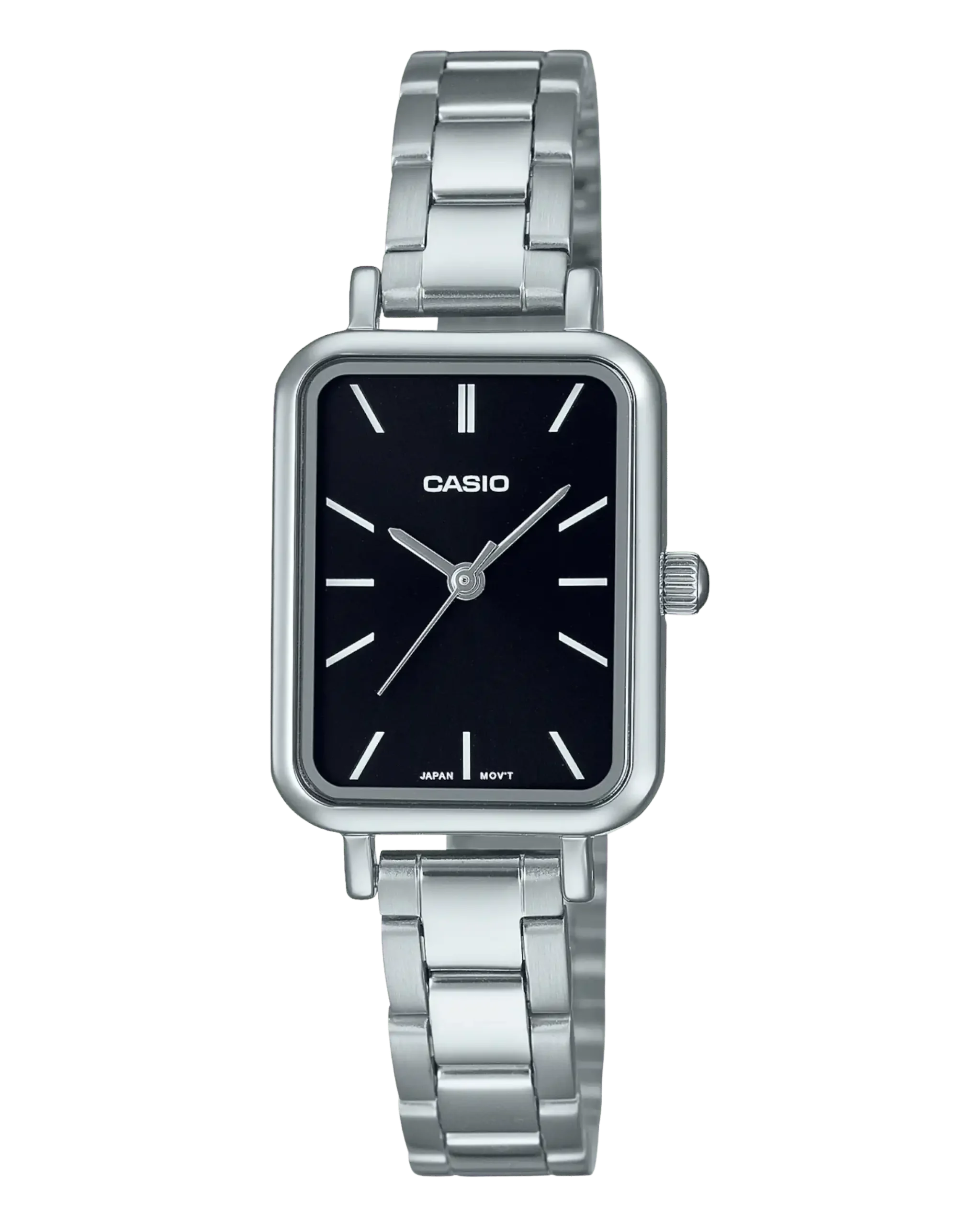 Casio LTP-V009D-1EVDF silver ladies watch with black dial