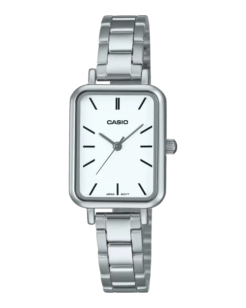 Casio LTP-V009D-7EVDF silver ladies watch with white dial