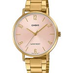 Casio LTP-VT01G-4BUDF ladies’ watch with gold band and pink dial