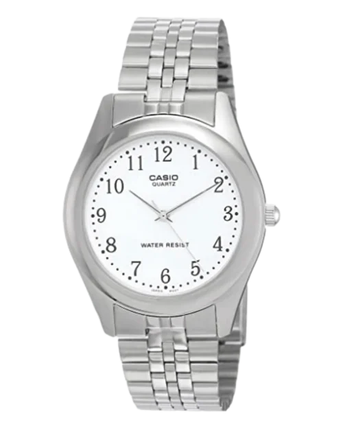 Casio MTP-1129A-7BRDF men’s watch with silver strap and white dial