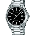 Casio MTP-1183A-1ADF with black dial and silver strap