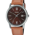 Casio MTP-V002L-5B3UDF men’s watch with brown dial and leather strap
