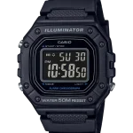 Casio W-218H-1BVDF black digital watch front view