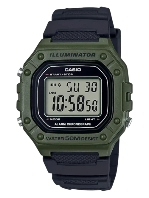 Casio W-218H-3AVDF digital sports watch in green