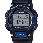 Casio W-736H-2AVDF blue digital watch with vibration alarm and rugged design