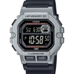 Casio WS-1400H-1BVDF digital watch with black resin strap and lap memory