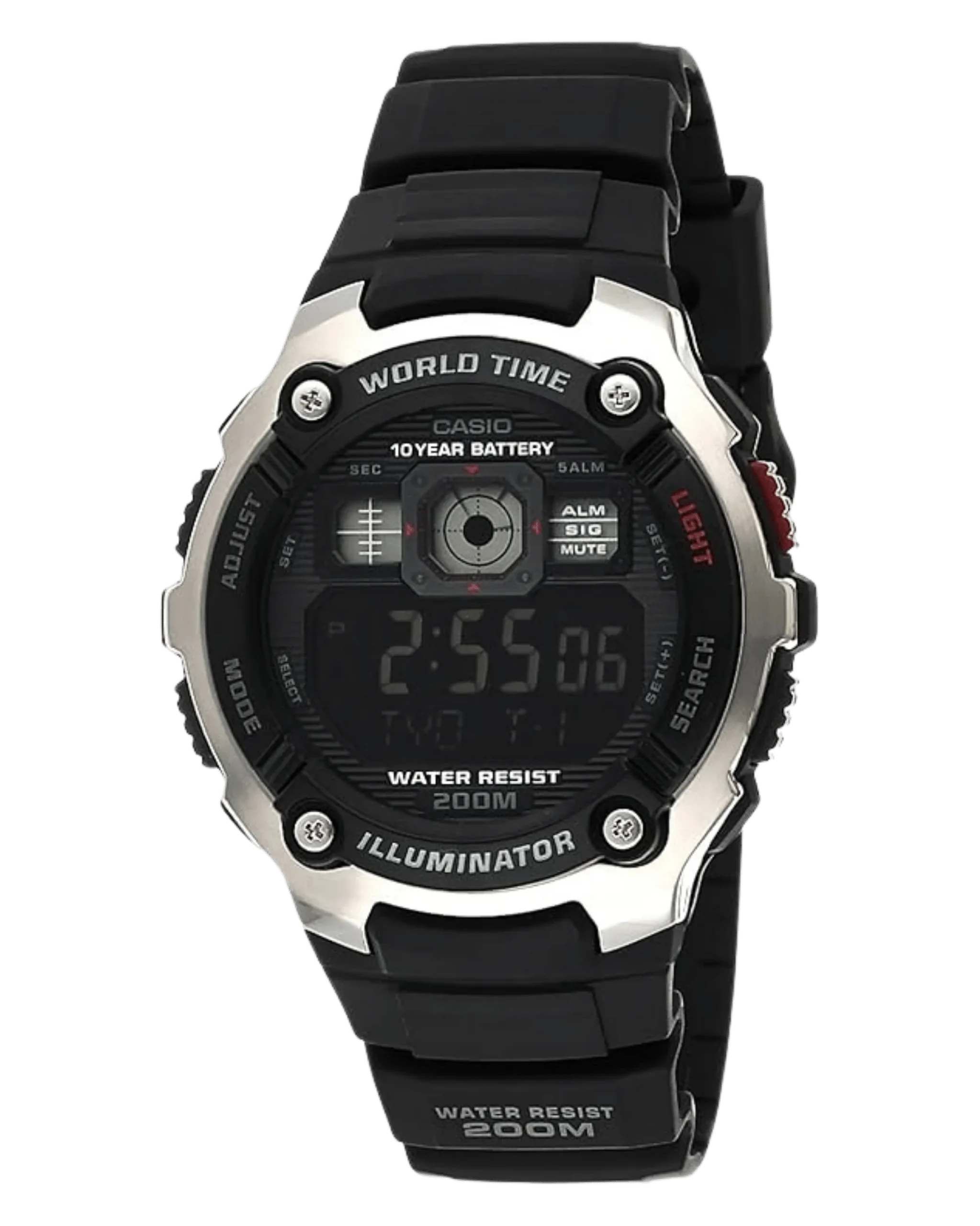 Casio AE-2000W-1BVDF digital sports watch with rugged resin design