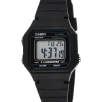 Casio W-217H-1AVDF digital watch front with black resin strap