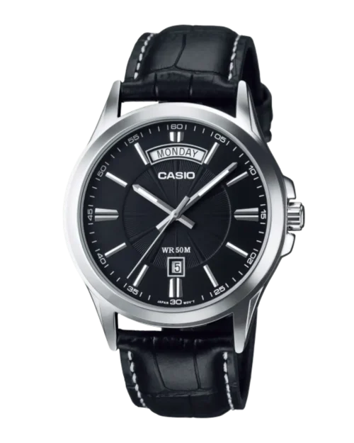 Casio MTP-1381L-1AVDF men’s elegant black dial watch