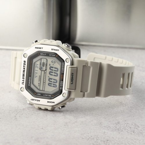 Side view of Casio outdoor watch with resin strap