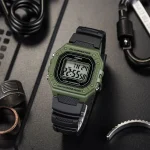 Close-up of LED digital display on Casio W-218H-3AVDF