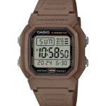 Casio W-800H-5AVDF with brown strap and digital display
