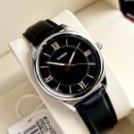 Side profile of MTP-V005L-1B5UDF leather watch for men