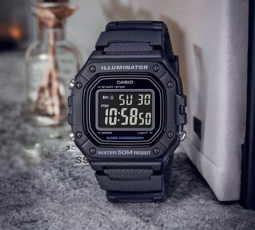 LED backlight active on Casio W-218H-1BVDF