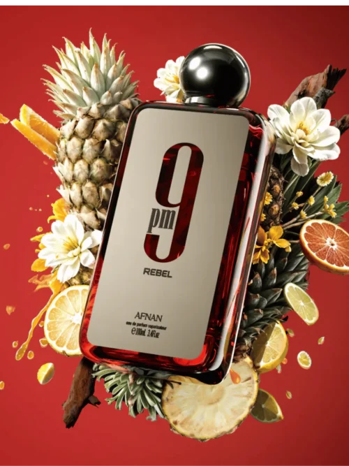 Afnan 9PM Rebel Eau de Parfum bottle with packaging
