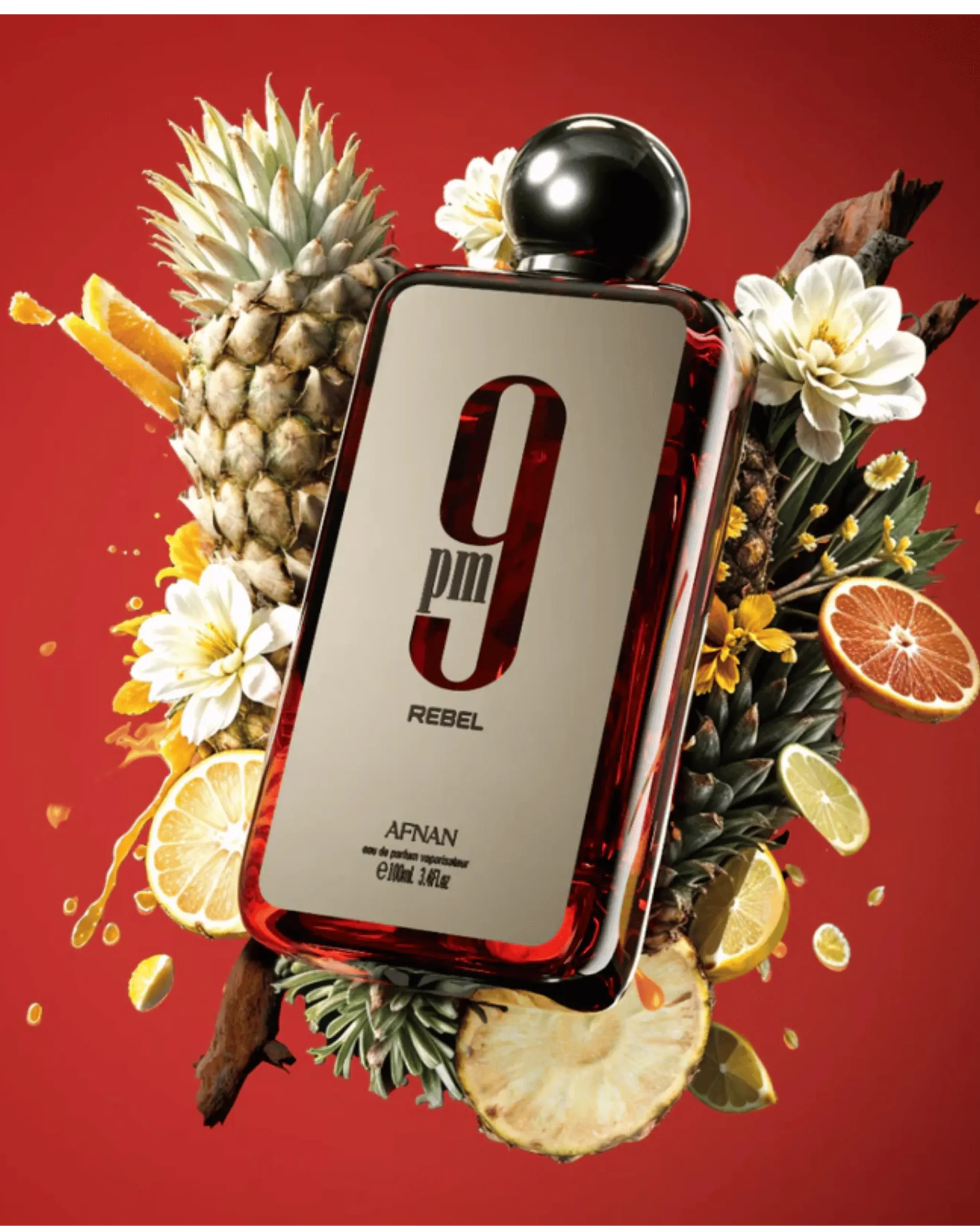 Afnan 9PM Rebel Eau de Parfum bottle with packaging