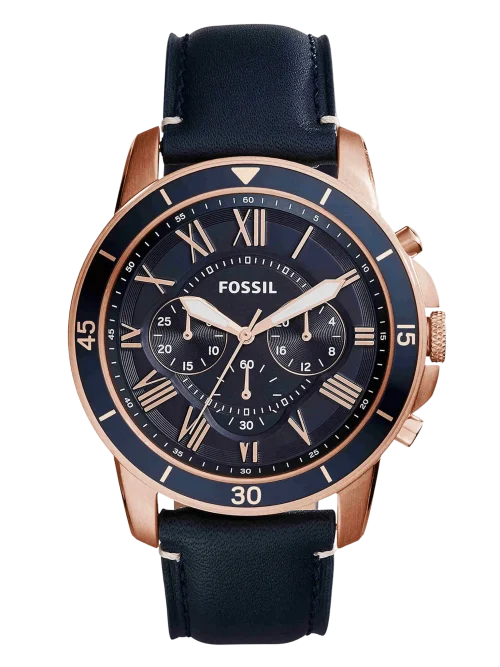 Fossil FS5237 Men’s Chronograph Watch with Leather Strap