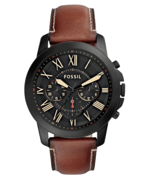 Fossil FS5241 Men’s Chronograph Watch with Leather Strap