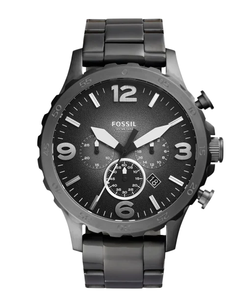Fossil JR1437 Nate Chronograph Men’s Watch Black Stainless Steel