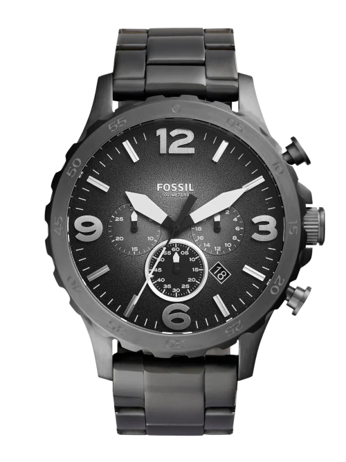 Fossil JR1437 Nate Chronograph Men’s Watch Black Stainless Steel