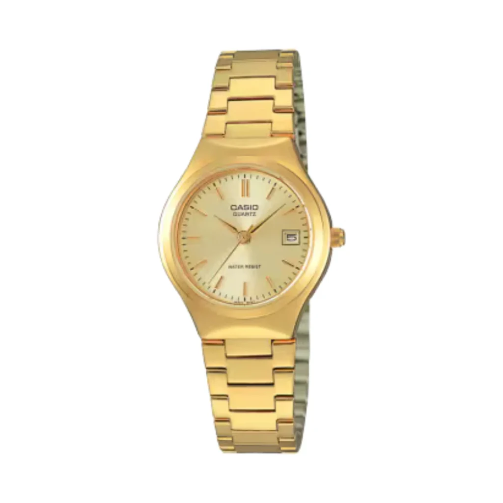 Casio LTP-1170W-9ARDF Women’s Gold Stainless Steel Watch with White Dial