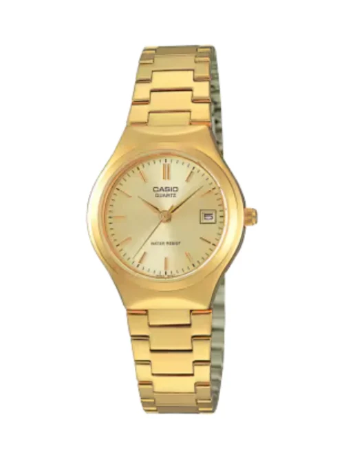 Casio LTP-1170W-9ARDF Women’s Gold Stainless Steel Watch with White Dial