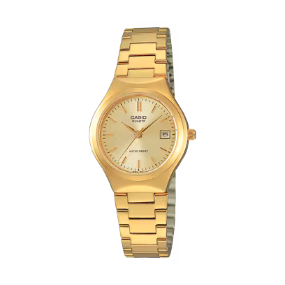 Casio LTP-1170W-9ARDF Women’s Gold Stainless Steel Watch with White Dial