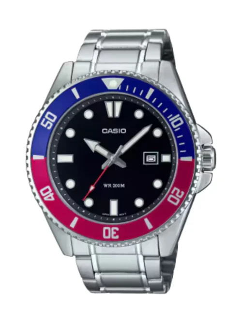 Casio MDV-107D-1A3VDF Diver Watch with Green Bezel