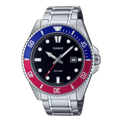 Casio MDV-107D-1A3VDF Diver Watch with Green Bezel