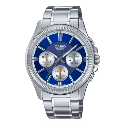Casio MTP-1375D-2A1VDF Men’s Chronograph Watch with Blue Dial