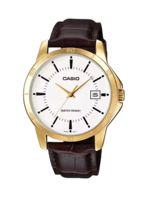 Casio MTP-V004GL-7AUDF Men’s Analog Watch with Brown Leather Strap