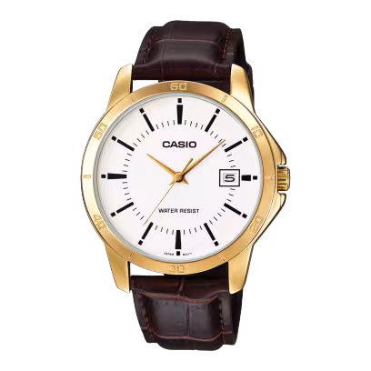 Casio MTP-V004GL-7AUDF Men’s Analog Watch with Brown Leather Strap
