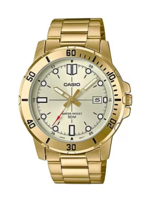 Casio MTP-VD01G-9EVUDF Men’s Gold Analog Watch with Champagne Dial