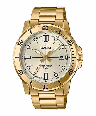 Casio MTP-VD01G-9EVUDF Men’s Gold Analog Watch with Champagne Dial