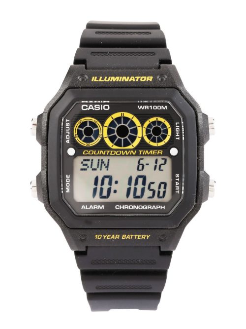 Casio AE-1300WH-1AVDF Digital Sports Watch with Black Resin Strap