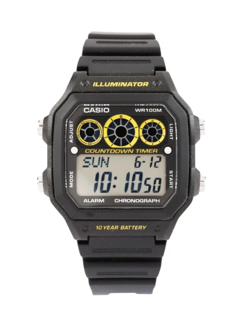 Casio AE-1300WH-1AVDF Digital Sports Watch with Black Resin Strap