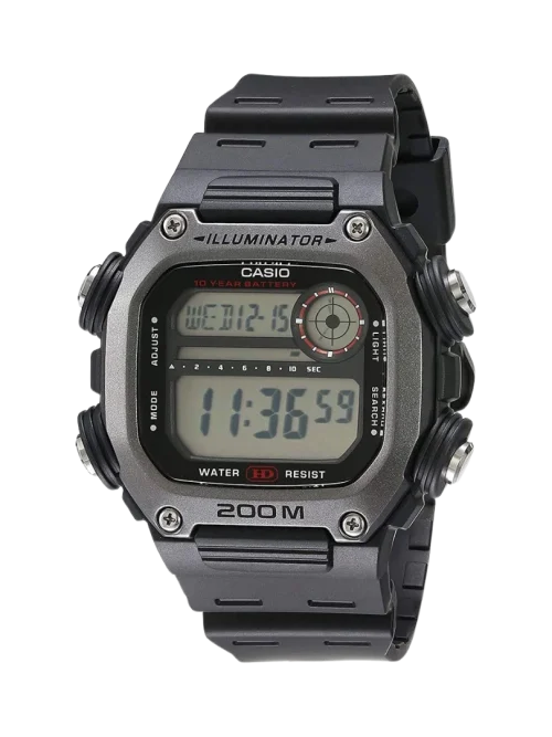 Casio DW-291H-1AVDF Digital Sports Watch in Black Resin