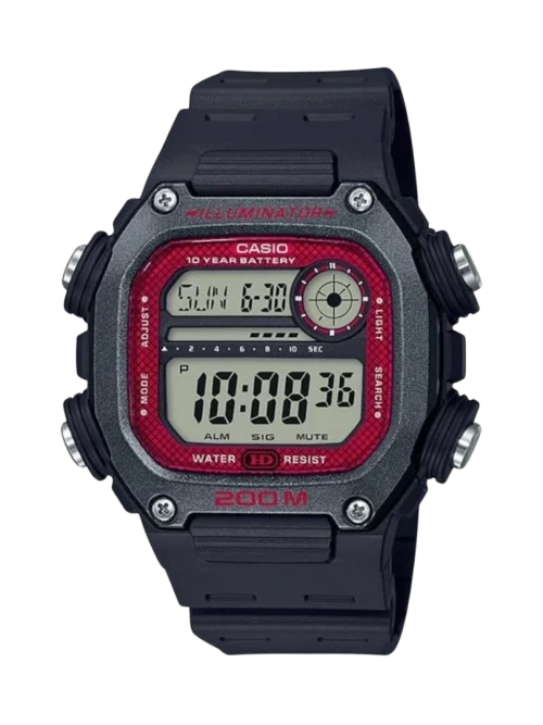 Casio DW-291H-1BVDF Digital Sports Watch in Black Resin